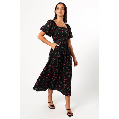 Petal and Pup Womens Chlo Puff Sleeve Midi Dress