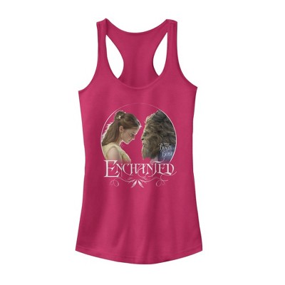 Juniors Womens Beauty and the Beast Enchanted Racerback Tank Top