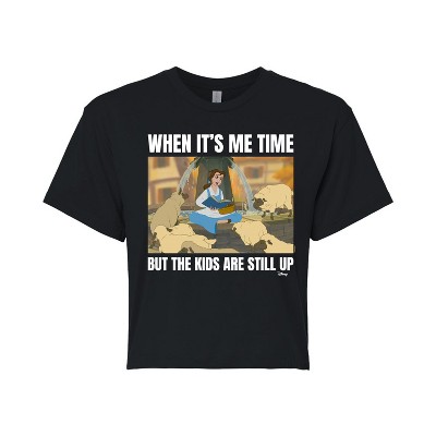 Women's - Disney - Belle Me Time Meme Cropped Graphic T-Shirt