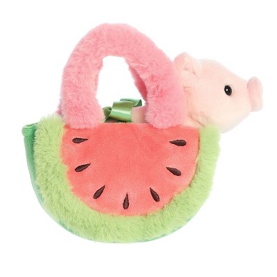 Aurora Small Watermelon Piglet Fancy Pals Fashionable Stuffed Animal Pink 8"