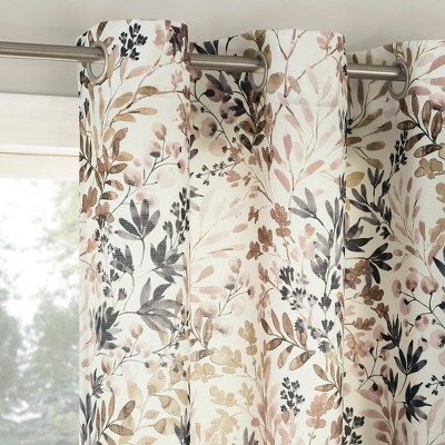 No. 918 Room Darkening Amelie Botanical Print Grommet Curtain Panel