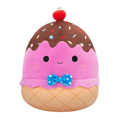 Squishmallows 11" Medium Pink Ice Cream Sundae with Blue Star Bowtie Plush