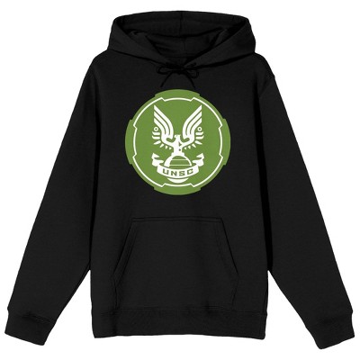 Halo Infinite UNSC Emblem Long Sleeve Men's Black Hooded Sweatshirt