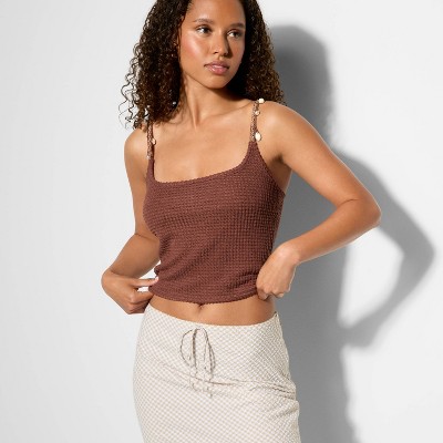 Women's Scoopneck Shell Trim Tank Top - Wild Fable™