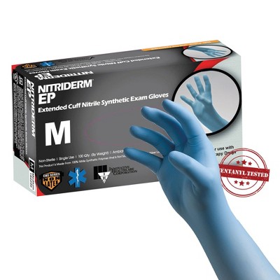 EP NitriDerm Nitrile Exam Glove Blue Fully Textured Medium