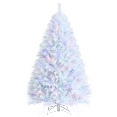 Tangkula 6FT White Realistic Xmas Tree, Lush Christmas Tree W/ 792 PVC & PET Branch Tips