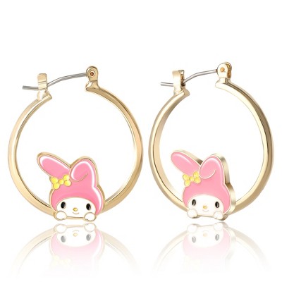 Sanrio Hello Kitty and Friends Womens Fashion Hoop Earrings - Officially Licensed
