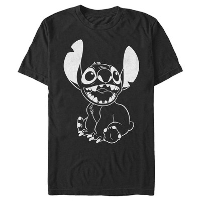 Men's Lilo & Stitch Negative Black and White T-Shirt