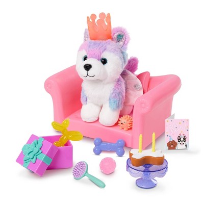 Glitter Girls Birthday Plush Dog Princess and Pet Party Set