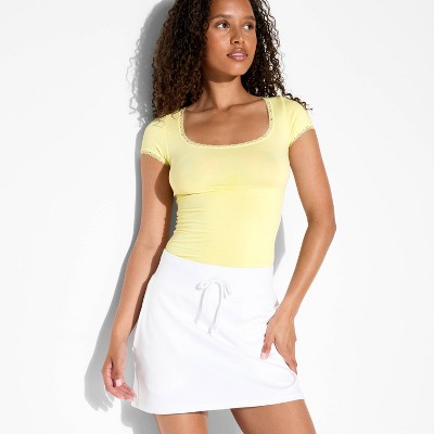 Women's Seamless Cap Sleeve Square Neck T-Shirt - Wild Fable™