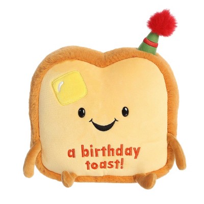 Aurora Small A Birthday Toast JUST SAYIN' Witty Stuffed Animal Brown 8"