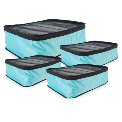 Design Imports 4 Pc Travel Organizer Cube Set Blue
