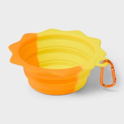 13oz Collapsible Dog Bowl - Sun Squad™ Yellow/Orange