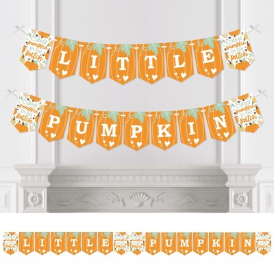 Big Dot of Happiness Little Pumpkin - Fall Birthday Party or Baby Shower Bunting Banner - Party Decorations - Little Pumpkin