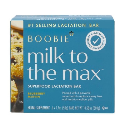 Boobie Bar Superfood Vegan Lactation Bar Blueberry Muffin - 10.58oz/6ct