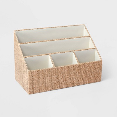 Woven 5-Slot Desktop Storage Set Taupe - Threshold™: Desk & Mail Organizer, Office Supplies, FSC Certified