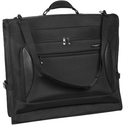 WallyBags Solutions Premium Garment Bag with shoulder strap and multiple pockets, 45 Inch Black