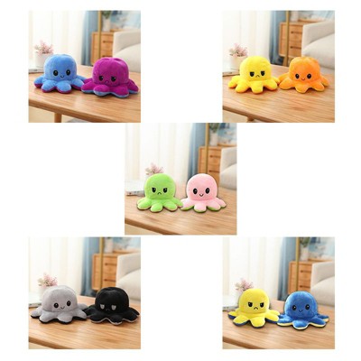 Link Moody Reversible Emotion Octopus Plushie Sad/Happy Express Your Emotions Moody Plush Toy Sensory Fidget Toy for Stress Relief