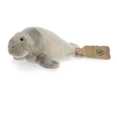 Aurora Small Eco Softies Manatee Eco Nation Eco-Friendly Stuffed Animal Grey 8.5"