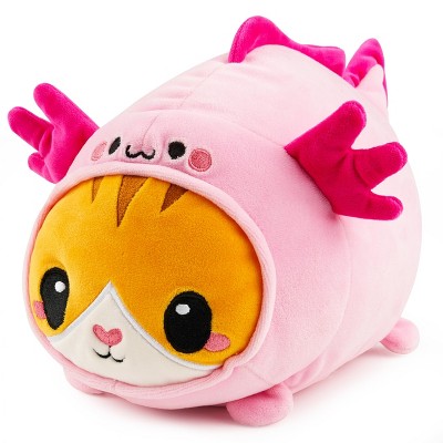 Joyfy Catxolotl Stuffed Animal, Kawaii Axolotl Cat Plush Pillow, 11" Plush Toy for Kids and Adults, Easter Christmas Birthday Gift for Boys Girls