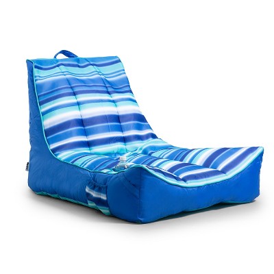 Big Joe Captain's Float No Inflation Needed Pool Lounger with Drink Holder, Quick Draining Fabric