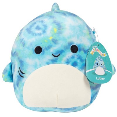 Squishmallows 8" Luther Blue Tie-Dye Tiger Shark- 2025 Jazwares Plush - Collectible Soft Sea Squad Stuffed Animal Toy- Gift for Kids, Girls & Boys