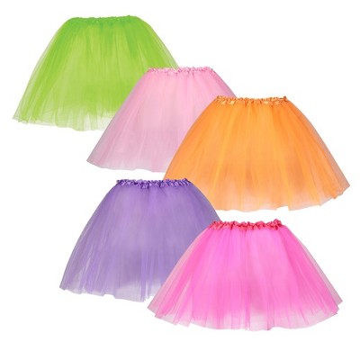 Dress Up America Tutu Pack for Girls - 5 pack Tutu Set - Pink, Hot Pink, Purple, Green and Orange
