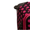 Rockland 4pc Expandable Softside Checked Luggage Set - Black Pink Dot - 3 of 3