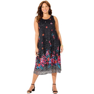 Catherines Women's Plus Size Printed Lace Dress