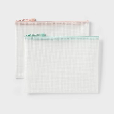 Paper Size Zip Pouches Water-Resistant and Multi-Color Zipper 2pk – up&up™