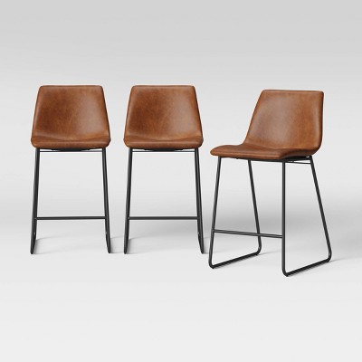 Bowden Faux Leather Counter Height Barstool - Threshold™