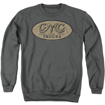 Gmc Vintage Oval Logo Adult Crewneck Sweatshirt, Charcoal, 3X-Large