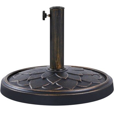 Yaheetech Heavy Duty Umbrella Base Stand with Flower Petal Pattern, Bronze