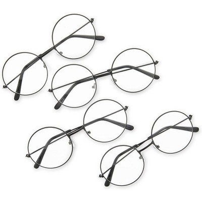 Zodaca 4 Pack Wizard Glasses, Halloween Costume Accessories , Cosplay, Black