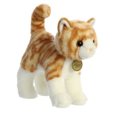 Aurora Medium Tabby Cat Miyoni Realistic Stuffed Animal Orange 10"