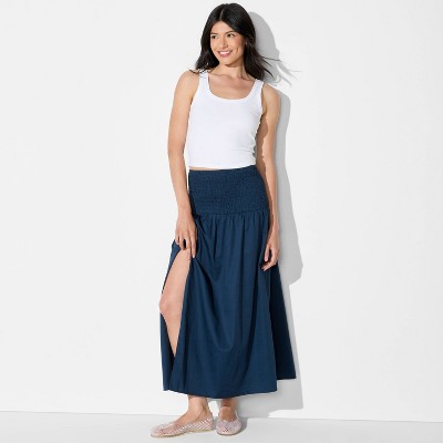 Women's Smocked Waist Maxi Skirt - Wild Fable™