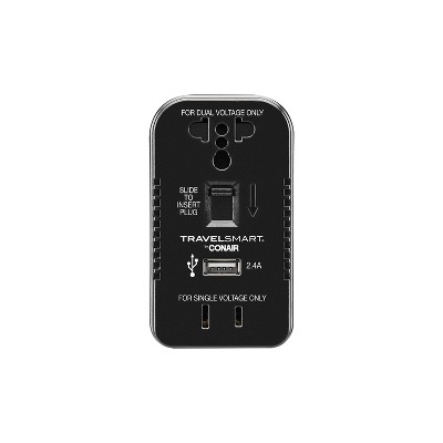 Travel Smart by Conair 2 Outlet Converter Set with USB Port