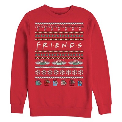 Men's Friends Ugly Christmas Sweater Print Logo Sweatshirt