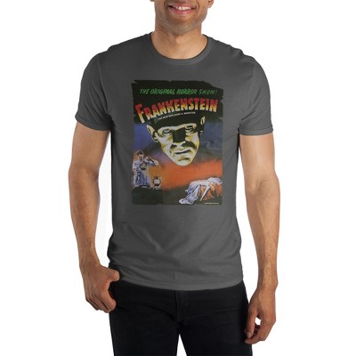 Mens Frankenstein Classic Monsters Movie Black Graphic Tee